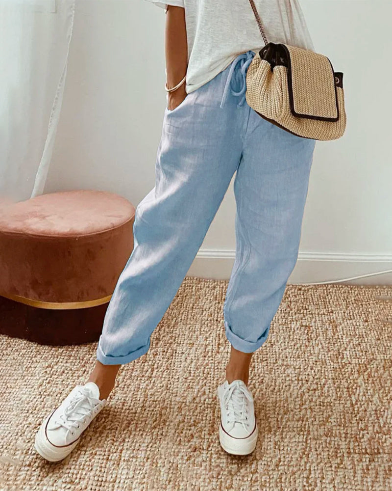 Chloé | Pantalon Décontracté en Lin