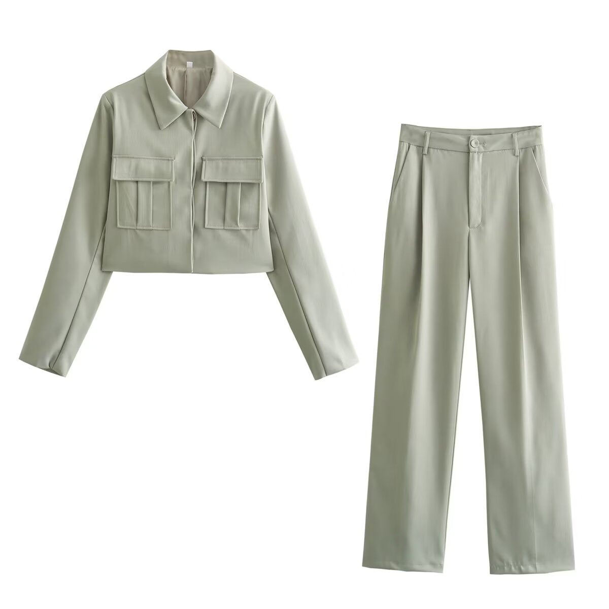 Demelza | Two Piece Pants Set | Button Up Jacket