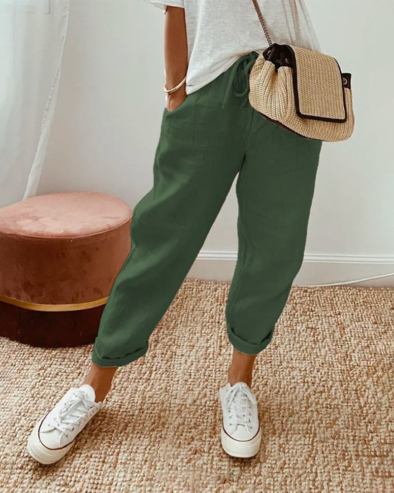 Chloé | Pantalon Décontracté en Lin