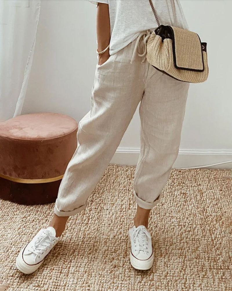 Chloé | Pantalon Décontracté en Lin