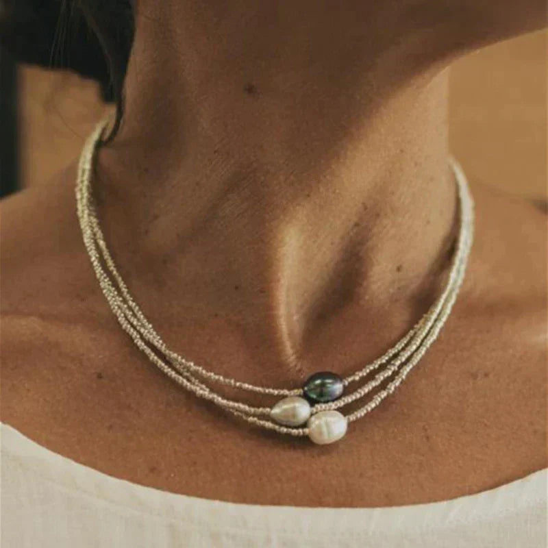 Collier Vintage Avec Perles Naturelles