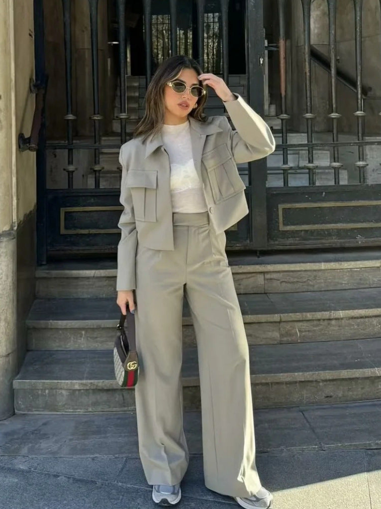 Demelza | Two Piece Pants Set | Button Up Jacket