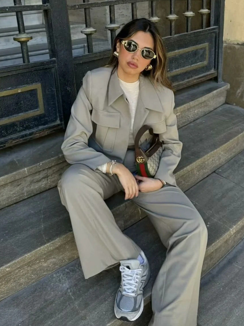 Demelza | Two Piece Pants Set | Button Up Jacket