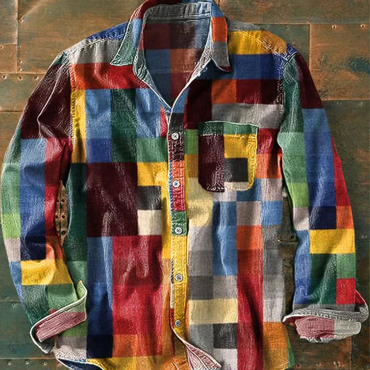 Valtor - Chemise Unisexe à Carreaux Colorés