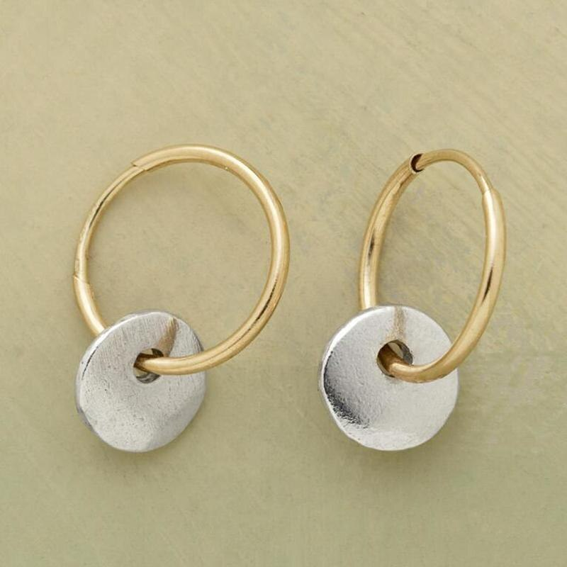 Boucles D'Oreilles Vintage En Or Et Argent