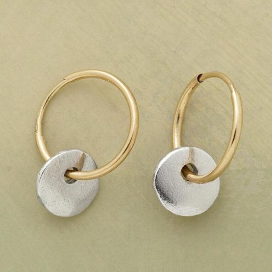 Boucles D'Oreilles Vintage En Or Et Argent