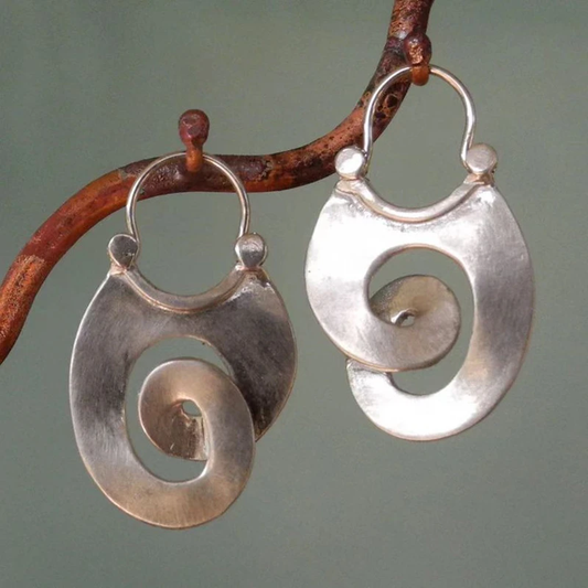 Boucles D'Oreilles Asymétriques En Argent